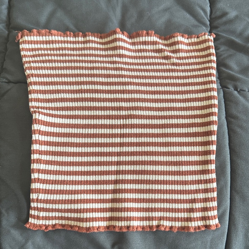 Love Tree Red and White Striped Crop Top